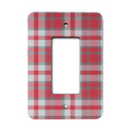 Red & Gray Plaid Rocker Style Light Switch Cover - Single Switch