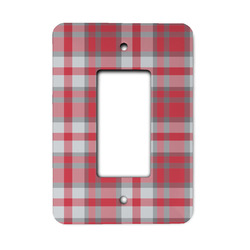 Red & Gray Plaid Rocker Style Light Switch Cover (Personalized)
