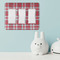 Red & Gray Plaid Rocker Light Switch Covers - Triple - IN CONTEXT