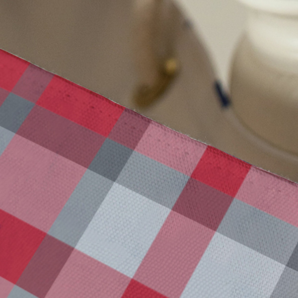 Red & Gray Plaid Large Rope Tote - Close Up View