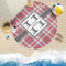 Red & Gray Plaid Round Beach Towel Lifestyle