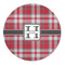 Red & Gray Plaid Round Indoor Rug - Front/Main