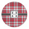 Red & Gray Plaid 5' Round Indoor Area Rug (Personalized)