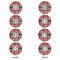Red & Gray Plaid Round Linen Placemats - APPROVAL Set of 4 (double sided)