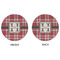 Red & Gray Plaid Round Linen Placemats - APPROVAL (double sided)