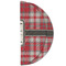 Red & Gray Plaid Round Linen Placemats - HALF FOLDED (double sided)