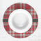 Red & Gray Plaid Round Linen Placemats - LIFESTYLE (single)