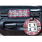 Red & Gray Plaid Round Luggage Tag & Handle Wrap - In Context