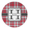 Red & Gray Plaid Round Paper Coaster - Approval