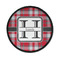 Red & Gray Plaid Round Patch