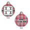 Red & Gray Plaid Round Pet ID Tag - Large - Approval