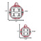 Red & Gray Plaid Round Pet ID Tag - Large - Comparison Scale