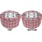 Red & Gray Plaid Round Pouf Ottoman (Top and Bottom)