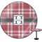 Red & Gray Plaid Round Table Top