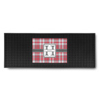 Red & Gray Plaid Rubber Bar Mat (Personalized)