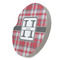 Red & Gray Plaid Sandstone Car Coaster - STANDING ANGLE