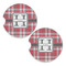 Red & Gray Plaid Sandstone Car Coasters - Set of 2
