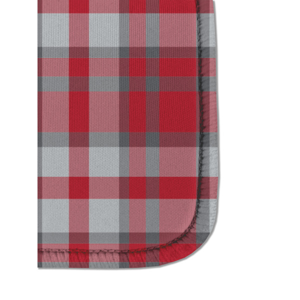 Red & Gray Plaid Sanitizer Holder Keychain - Detail