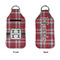 Red & Gray Plaid Sanitizer Holder Keychain - Large APPROVAL (Flat)