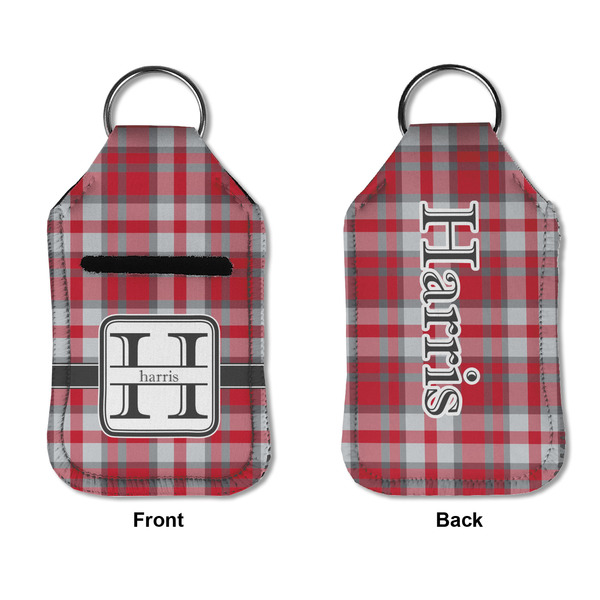 Red & Gray Plaid Sanitizer Holder Keychain - Small APPROVAL (Flat)