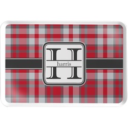 Red & Gray Plaid Serving Tray (Personalized)