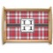 Red & Gray Plaid Serving Tray Wood Large - Main
