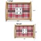 Red & Gray Plaid Serving Tray Wood Sizes