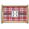 Red & Gray Plaid Natural Wooden Tray - Small (Personalized)