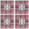 Red & Gray Plaid Set of 4 Sandstone Coasters - See All 4 View