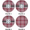 Red & Gray Plaid Set of Appetizer / Dessert Plates (Approval)