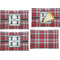 Red & Gray Plaid Set of Rectangular Appetizer / Dessert Plates