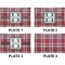 Red & Gray Plaid Set of Rectangular Dinner Plates (Approval)