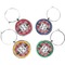 Red & Gray Plaid Wine Charms (Set of 4) (Personalized)