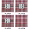 Red & Gray Plaid Set of Square Dinner Plates (Approval)