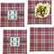 Red & Gray Plaid Set of Square Dinner Plates