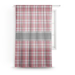 Red & Gray Plaid Sheer Curtain (Personalized)