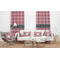 Red & Gray Plaid Sheer and Custom Curtains in Room with Matching Pillows