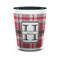 Red & Gray Plaid Shot Glass - Two Tone - FRONT