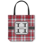 Red & Gray Plaid Canvas Tote Bag - Small - 13"x13" (Personalized)