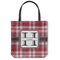 Red & Gray Plaid Canvas Tote Bag - Small - 13"x13" (Personalized)