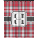 Red & Gray Plaid Extra Long Shower Curtain - 70"x84" (Personalized)