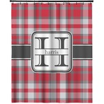 Red & Gray Plaid Extra Long Shower Curtain - 70"x84" (Personalized)