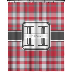 Red & Gray Plaid Extra Long Shower Curtain - 70"x84" (Personalized)