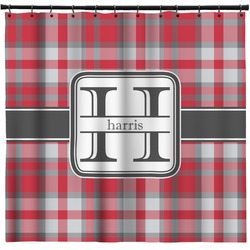 Red & Gray Plaid Shower Curtain - Custom Size (Personalized)