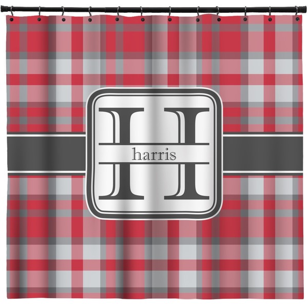 Custom Red & Gray Plaid Shower Curtain - Custom Size (Personalized)