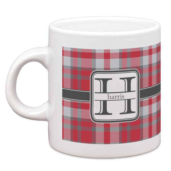 Red & Gray Plaid Single Shot Espresso Cup - Single Front