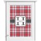 Red & Gray Plaid Single White Cabinet Decal