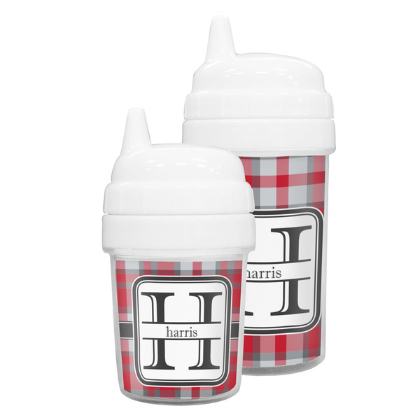 Red & Gray Plaid Sippy Cups