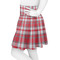 Red & Gray Plaid Skater Skirt - Side