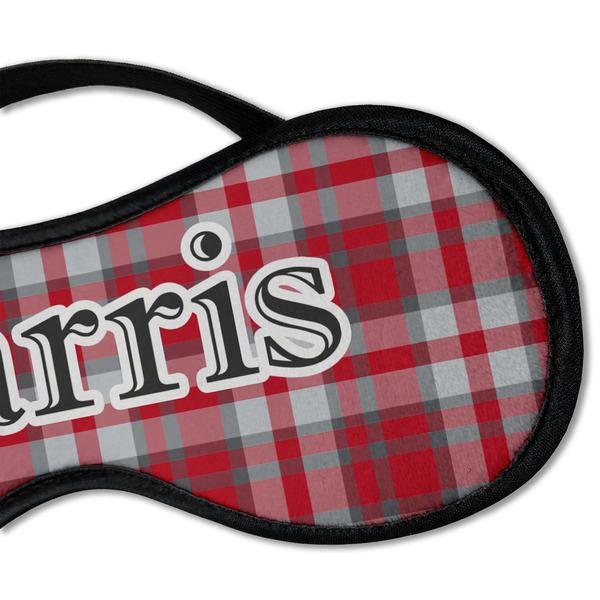 Red & Gray Plaid Sleeping Eye Mask - DETAIL Large